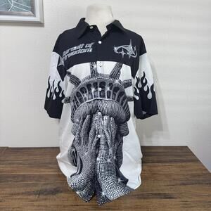 Manfinity Pursuit of Freedom Statue of Liberty Shirt Black White L